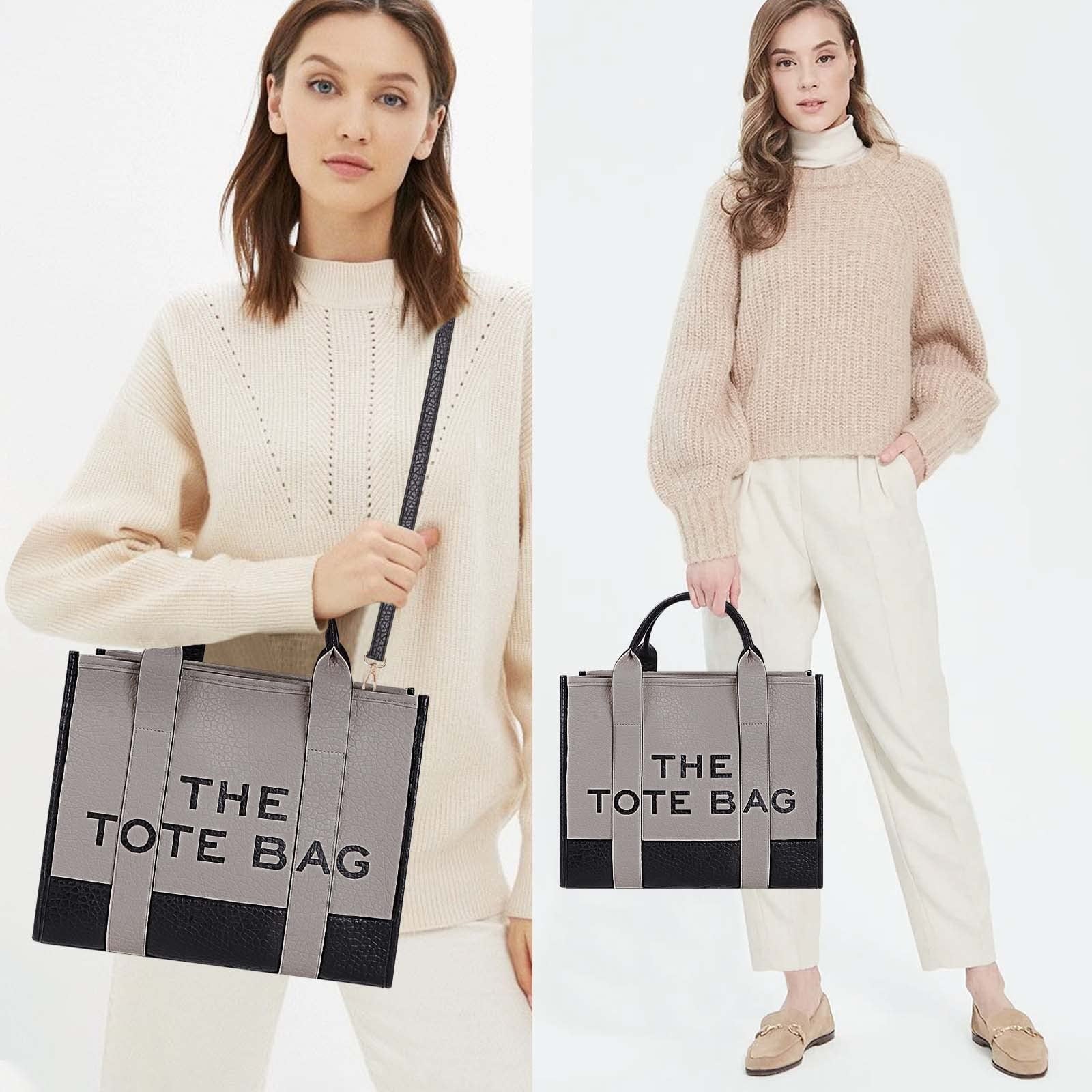 the Tote Bag,Leather Pink Leisure Bags with Zipper,Large Handbags for Women Shopping Dating School
