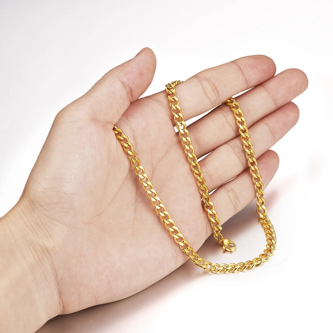 Stainless Steel Cuban Chain Necklace 22 Inch Jewelry Mens Gifts