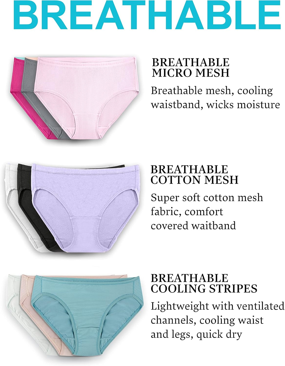 Women'S Breathable Underwear (Regular & plus Size)