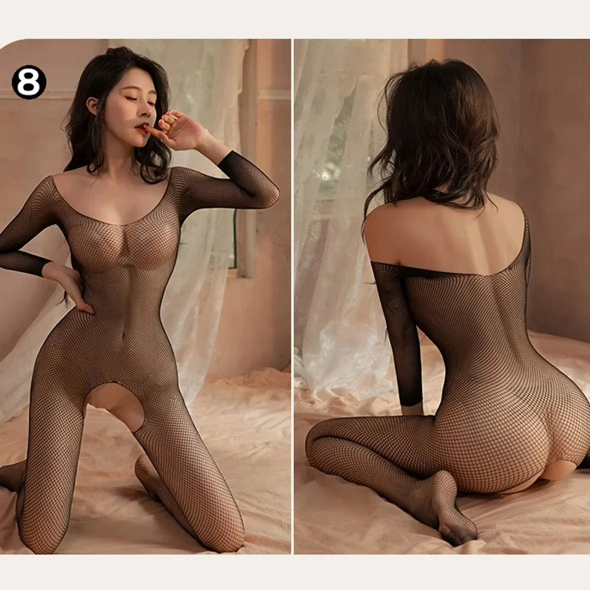 Crotchless Bodysuits Transparent Bodystocking for Sex Bold Body Suit Open Bra Outfits Erotic Costumes Sexy Fishnet Lingerie